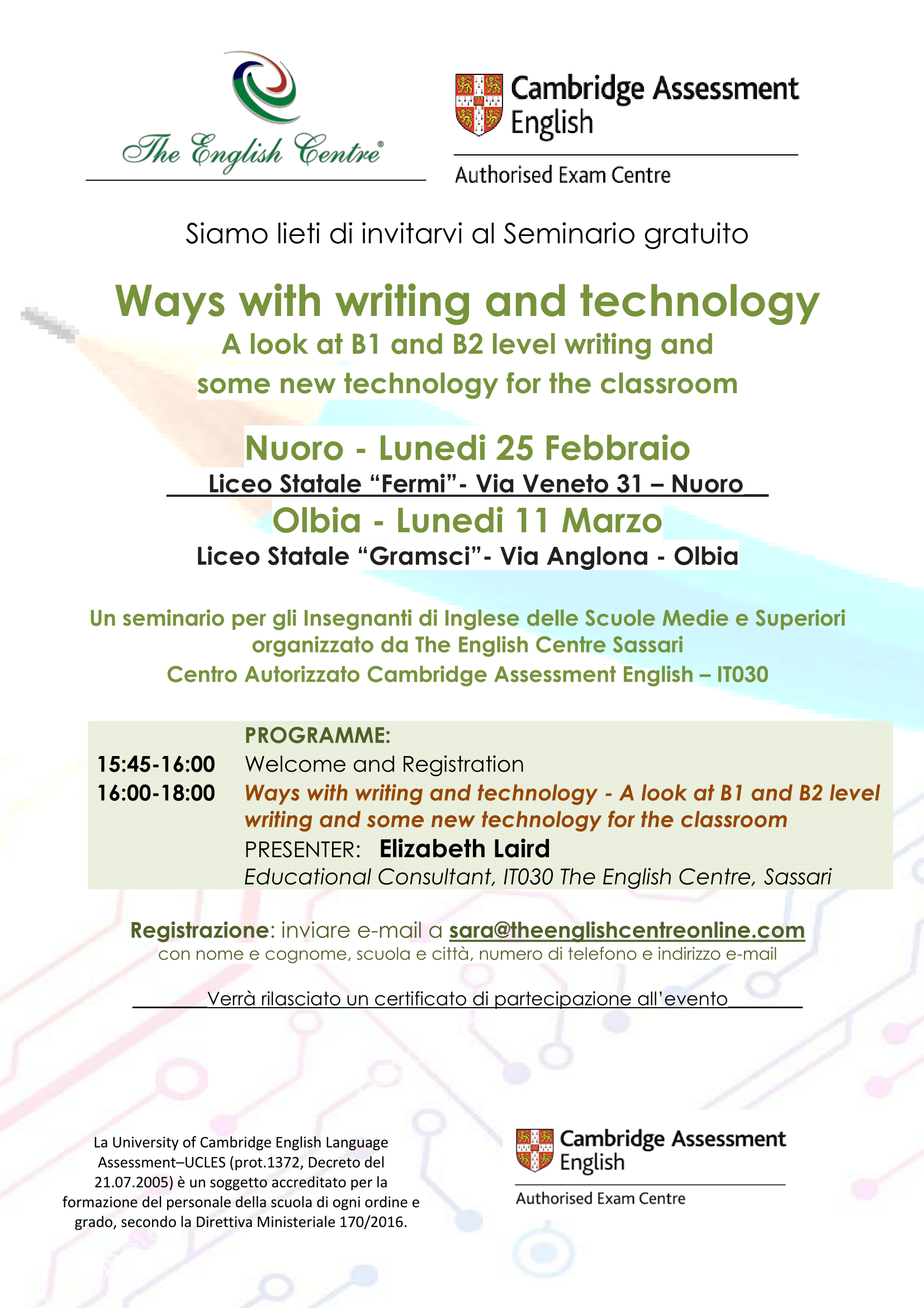 Seminar for teachers “Ways with writing and technology”