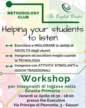 Workshop per insegnanti scuola primaria “Helping your student to listen”