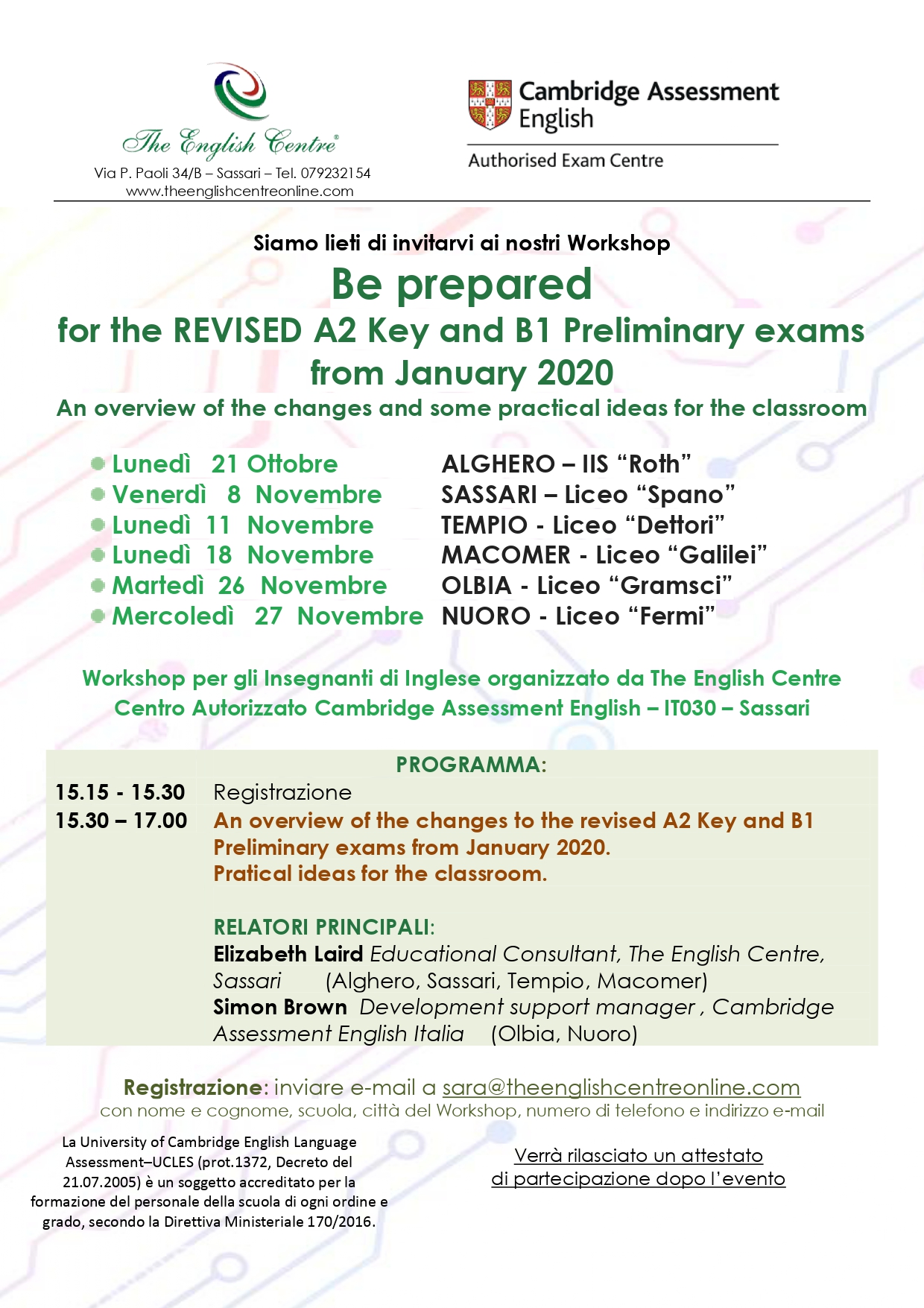 Workshop per Insegnanti di Inglese